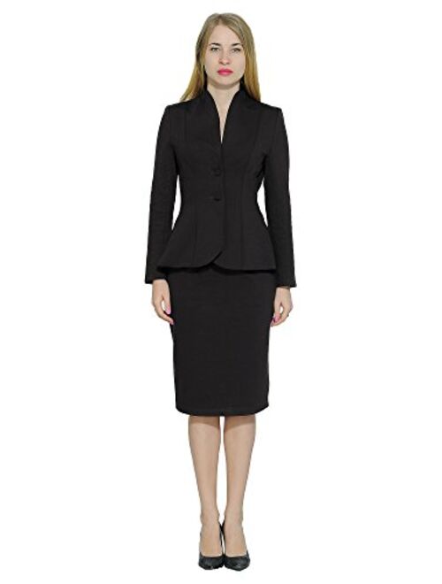 marycrafts Womens Church Office Business Skirt Suits W Long Sleeves