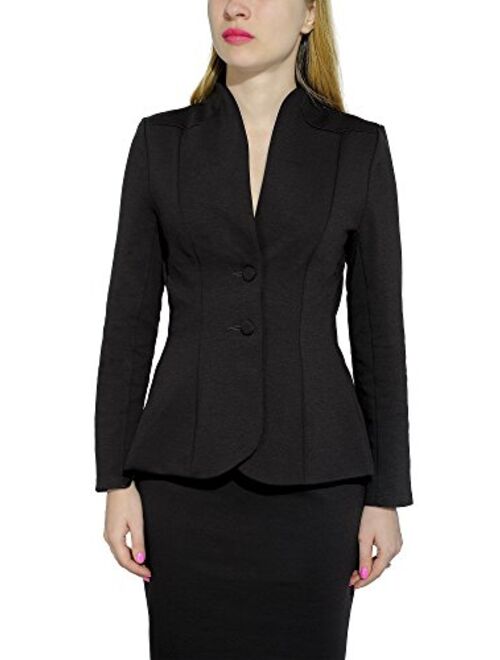 Marycrafts Women's Formal Office Business Work Jacket Skirt Suit Set