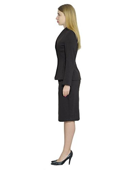 Marycrafts Women's Formal Office Business Work Jacket Skirt Suit Set