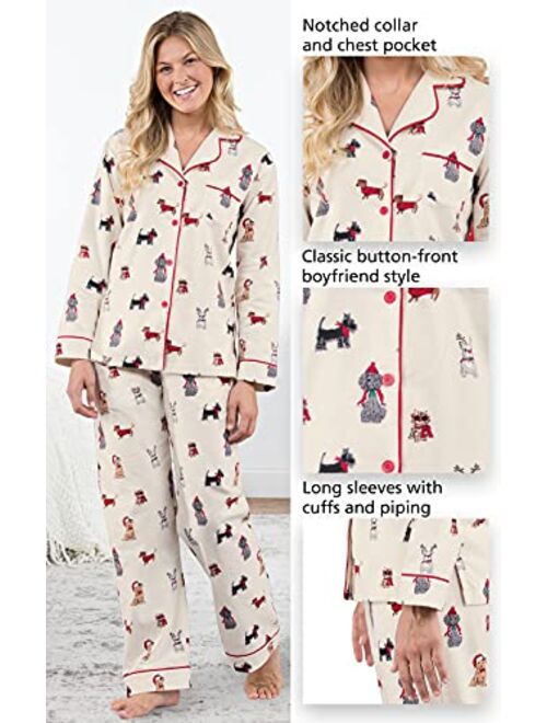 PajamaGram Flannel Pajamas Women Soft - Women's Flannel Pajamas, Pet Lover