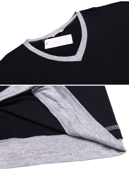 Ekouaer Pajama Sets Womens Long Sleeve Sleepwear Cotton Lounge Nightwear Sets