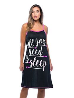 Just Love Polyester Spaghetti Strap Nightgown with Cute Graphics