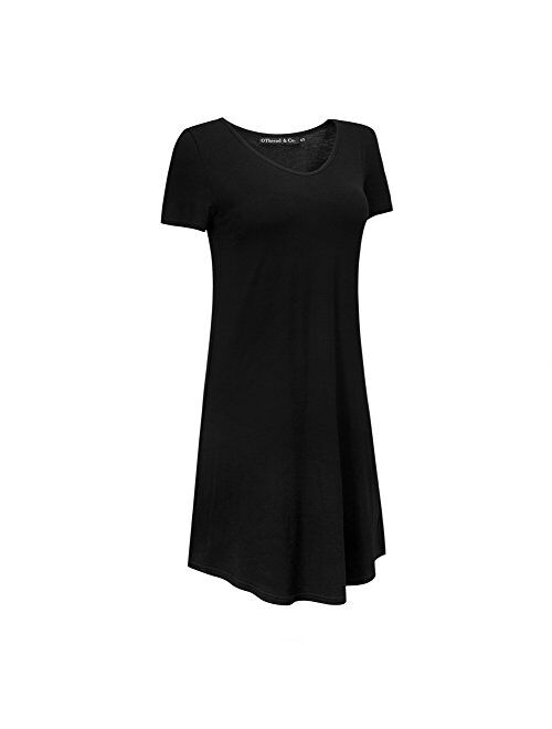 OThread & Co. Women's Nightshirt Comfy Sleepwear Knit Nightdress Short Sleeve Nightgown