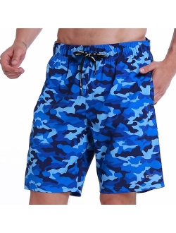 HOdo Mens Swim Trunks Quick Dry Beach Shorts Bathing Suits with Mesh Liner