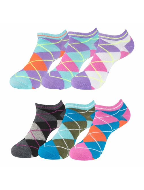 Women's Patterned and Solid Low Cut No Show Ankle Socks, Value Pack of 18, 12 or 6 Pairs, Shoe Size 4 - 10