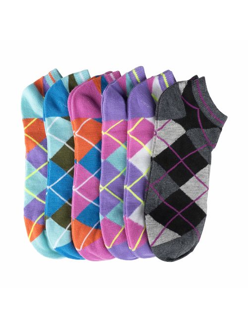Women's Patterned and Solid Low Cut No Show Ankle Socks, Value Pack of 18, 12 or 6 Pairs, Shoe Size 4 - 10