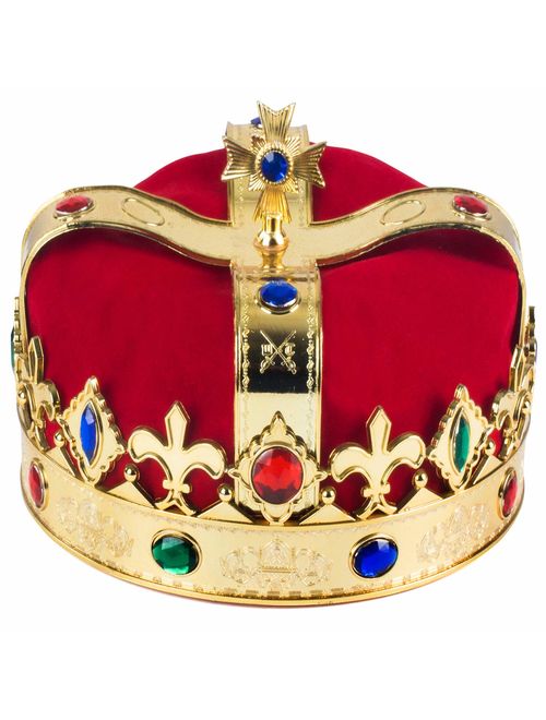 Funny Party Hats Name: Royal Jeweled King's Crown - Costume Accessory