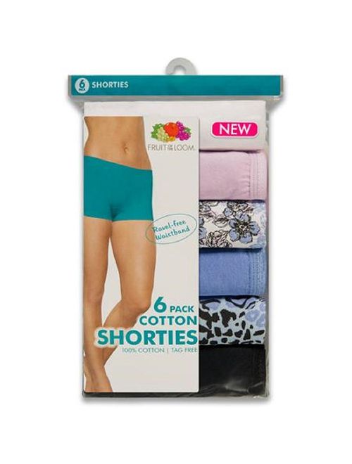 Fruit Of The Loom Womens Core Cotton 6-Pack Assorted Shortie