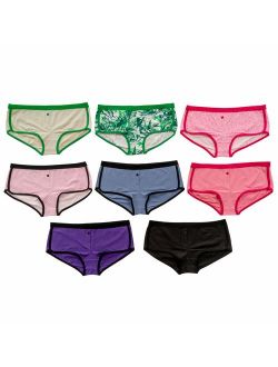 Alyce Intimates Womens Cotton Boyshort Panty, Pack of 8