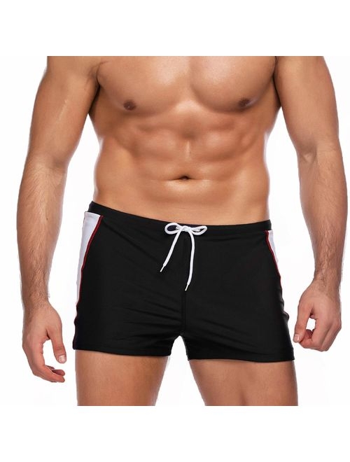COOFANDY Men's Swimming Trunks Boxer Brief Swim Underwear with Zipper Pocket