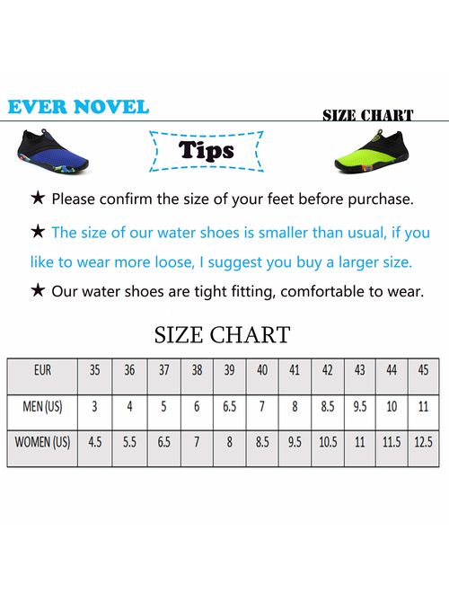Aqua Water Sports Shoes for Men & Women Quick-Dry Surf Swim Shoes Barefoot Yoga Anti-Slip Socks with Mesh Upper
