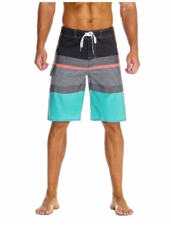 unitop Men's Bathing Board Trunks Beach Shorts Holiday Hawaiian Colorful Striped