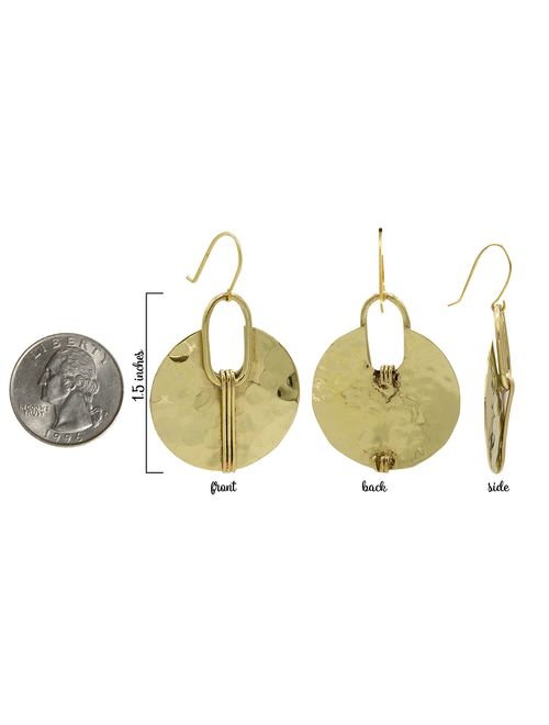 Boho Round Gold & Silver Ethnic Hammered Crescent Earring | SPUNKYsoul Collection