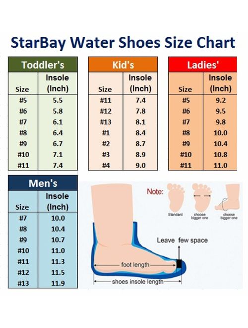 starbay Women's Slip-On Water Shoes with Hook-and-Loop Strap