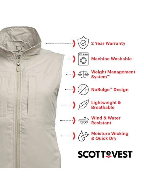 SCOTTeVEST Featherweight for Women - Lightweight Travel Vest - Safari Vest