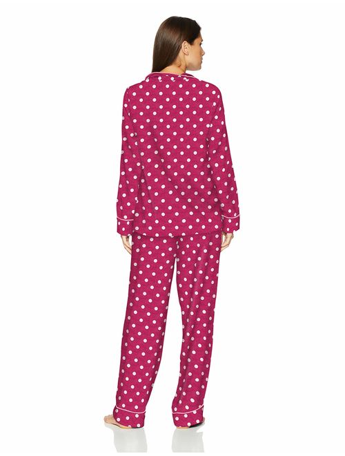 Amazon Brand - Mae Women's Sleepwear Cozy Flannel Notch Collar Pajama Set