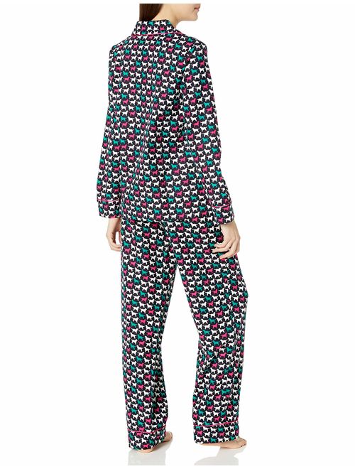 Amazon Brand - Mae Women's Sleepwear Cozy Flannel Notch Collar Pajama Set