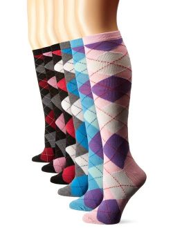 Women's Colorful & Fun Knee High Socks 6 Pack