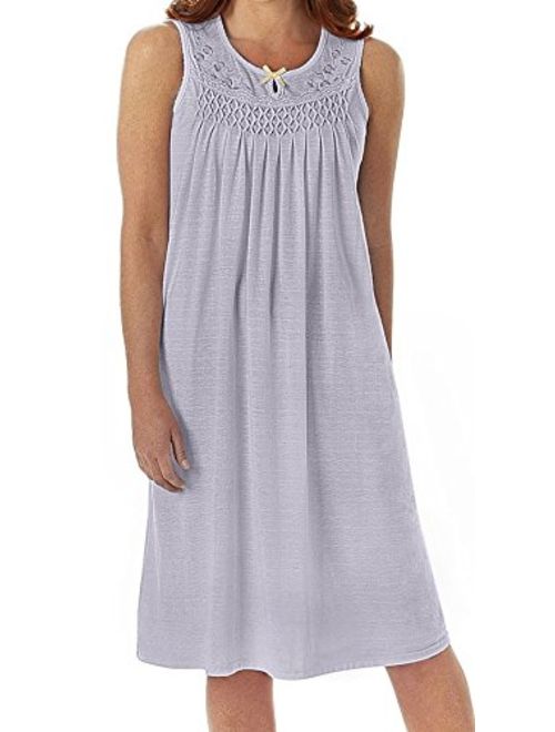Ezi Women's Cotton Sleeveless Nightgown