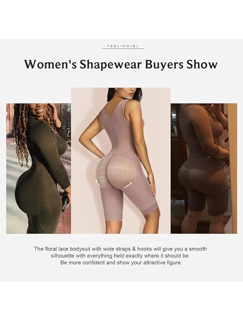 FeelinGirl Shapewear for Women Tummy Control Full Body Shaper Butt Lifter Thigh Slimmer Bodysuit for Women Daily Life