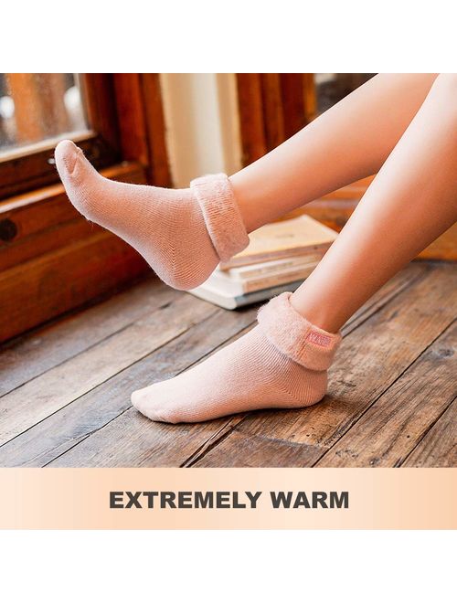 Warm Thermal Socks,SUTTOS Women's Thick Heat Insulated Socks,Warm Winter Crew Socks For Cold Weather 1/3/5 Pairs