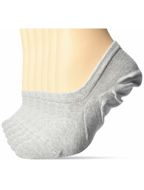 Amazon Essentials Women's 6-Pack Stay in Place Cotton Sneaker Liner Socks