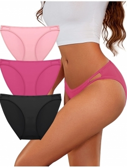 Bikini Panty Womens Seam Free String Microfiber Briefs 3 Pack Assorted Colors