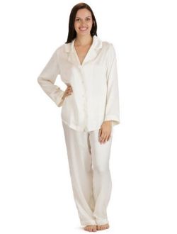 Fishers Finery Women's Classic Pure Mulberry Silk Pajama Set with Gift Box