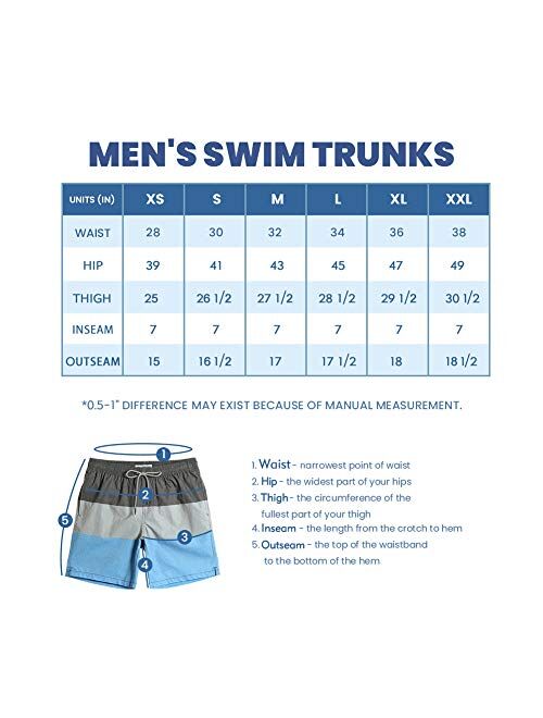 MaaMgic Mens Quick Dry Solid 4 Way Stretch Swim Trunks Mesh Lining Swim Shorts