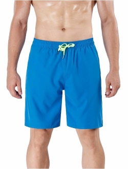 Men's Quick Dry Swimming Trunks Bathing Suit Shorts Striped Mesh Liner