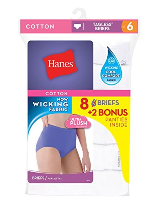 Hanes 6-Pack Core Cotton Brief Panty White (Bonus +2)