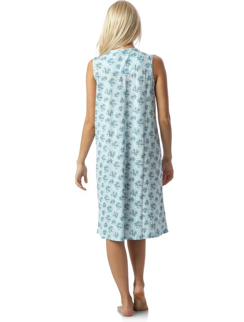 Casual Nights Women's Fancy Lace Trim Sleeveless Nightgown