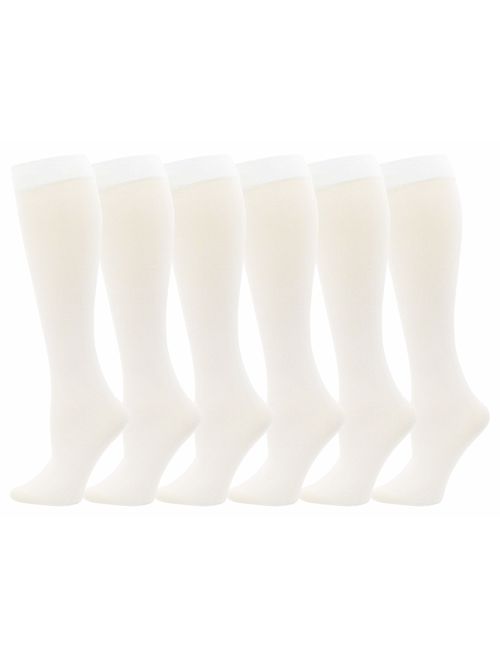 Queen Size Trouser Socks for Women 6 Pairs Plus Stretchy Opaque Knee High Dress Sock 