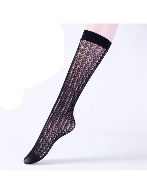 Toptim Womens Knee High Fishnet Patterned Trouser Socks Dress Socks