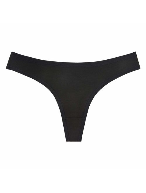 Sunm Boutique 6 Pack Women's Cotton Thongs Breathable Bikini Panties Underwear