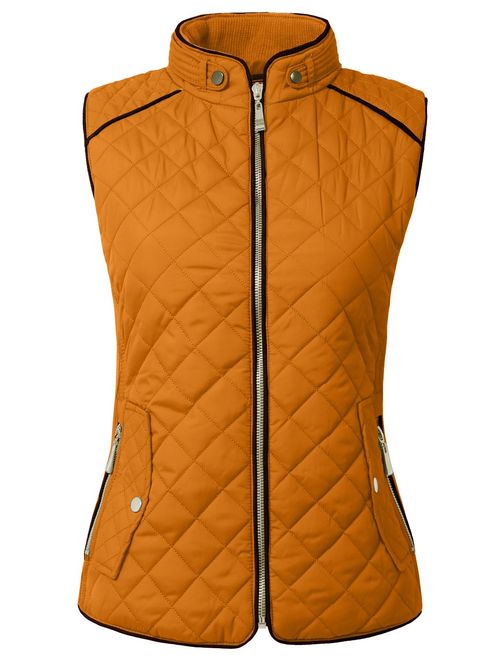 S-3XL NE PEOPLE Womens Lightweight Quilted Padding Zip Up Vest Gilet
