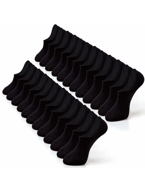IDEGG No Show Socks For Women and Men 12 Pairs Casual Low Cut Socks Anti-slid Athletic Cotton Socks with Non Slip Grip