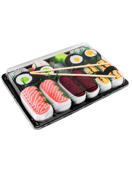 Rainbow Socks - Men's Women's - Sushi Socks Box Salmon Tamago Tuna Maki - 5 Pairs