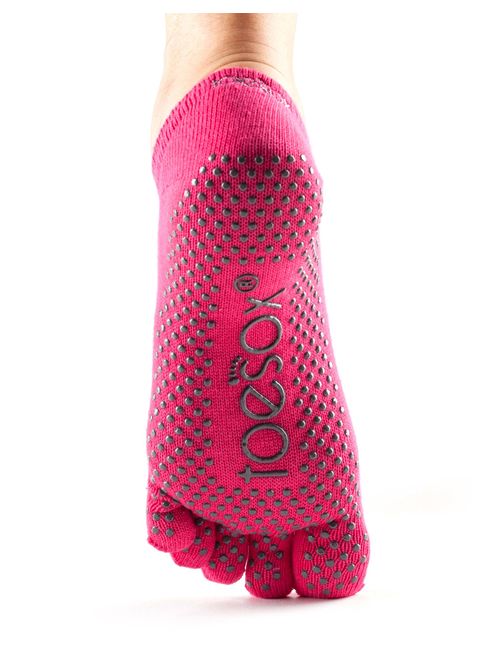 ToeSox Grip Pilates Barre Socks - Non Slip Bella Full Toe for Yoga & Ballet