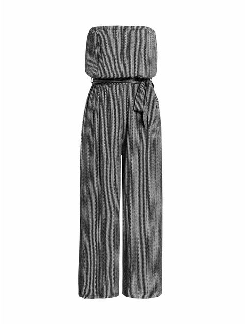 Xswsy XG Womens Jumpsuits Strapless Off The Shoulder Wide Leg Long Rompers 