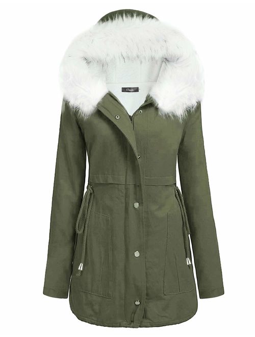 iClosam Women Hooded Warm Long Coats Faux Fur Lined Parka Anroaks Outdoor Jackets
