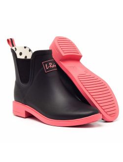 L-Rain LR Women's Short Rain Boots Waterproof and Anti-Slipping Rain Shoes Chelsea Booties