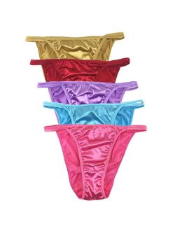 Colorful Star 5 Pack Women's Sexy Satin Panties