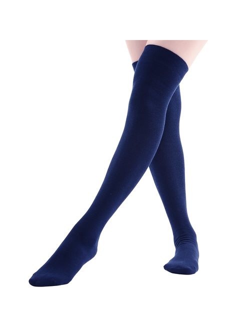 Women's Over Knee High Socks, MEIKAN Fashion Cotton Cosplay Thigh High Socks 3 Pack