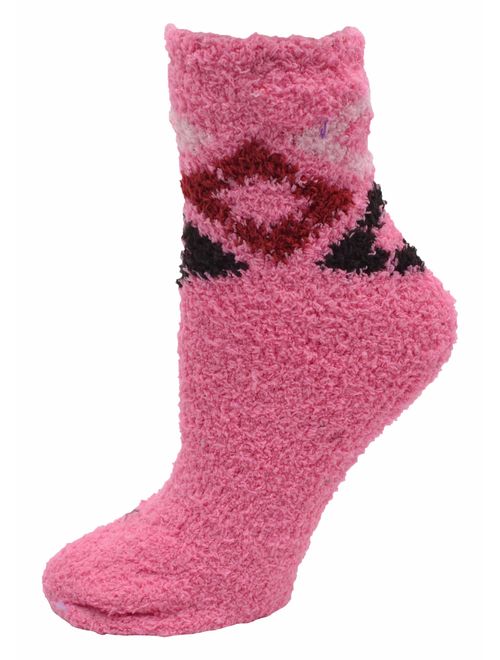 Soft Fuzzy Socks, 12 Pairs Womens Girls, Warm Microfiber Slippers with Non Skid Sole, Assorted Gift Pack
