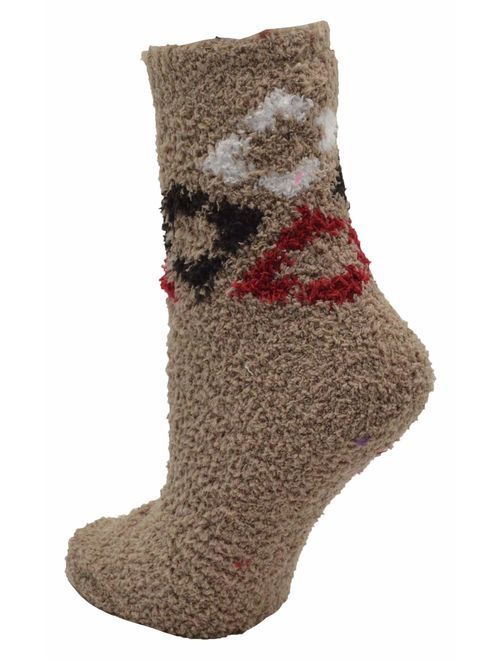 Soft Fuzzy Socks, 12 Pairs Womens Girls, Warm Microfiber Slippers with Non Skid Sole, Assorted Gift Pack