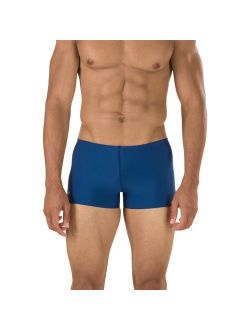 Men Race Endurance+ Polyester Solid Square Leg Swimsuit