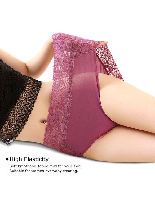 Womens Lace Panties Sexy Lingerie Hipster Underwear Waist Briefs 3 Pack