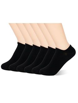 Copper Infused No Show Socks for Men and Women Non-slip Moisture Absorption Low Cut Socks 3,6,9 Pack-White, Gray, Black