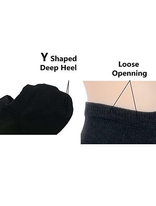 Copper Infused No Show Socks for Men and Women Non-slip Moisture Absorption Low Cut Socks 3,6,9 Pack-White, Gray, Black